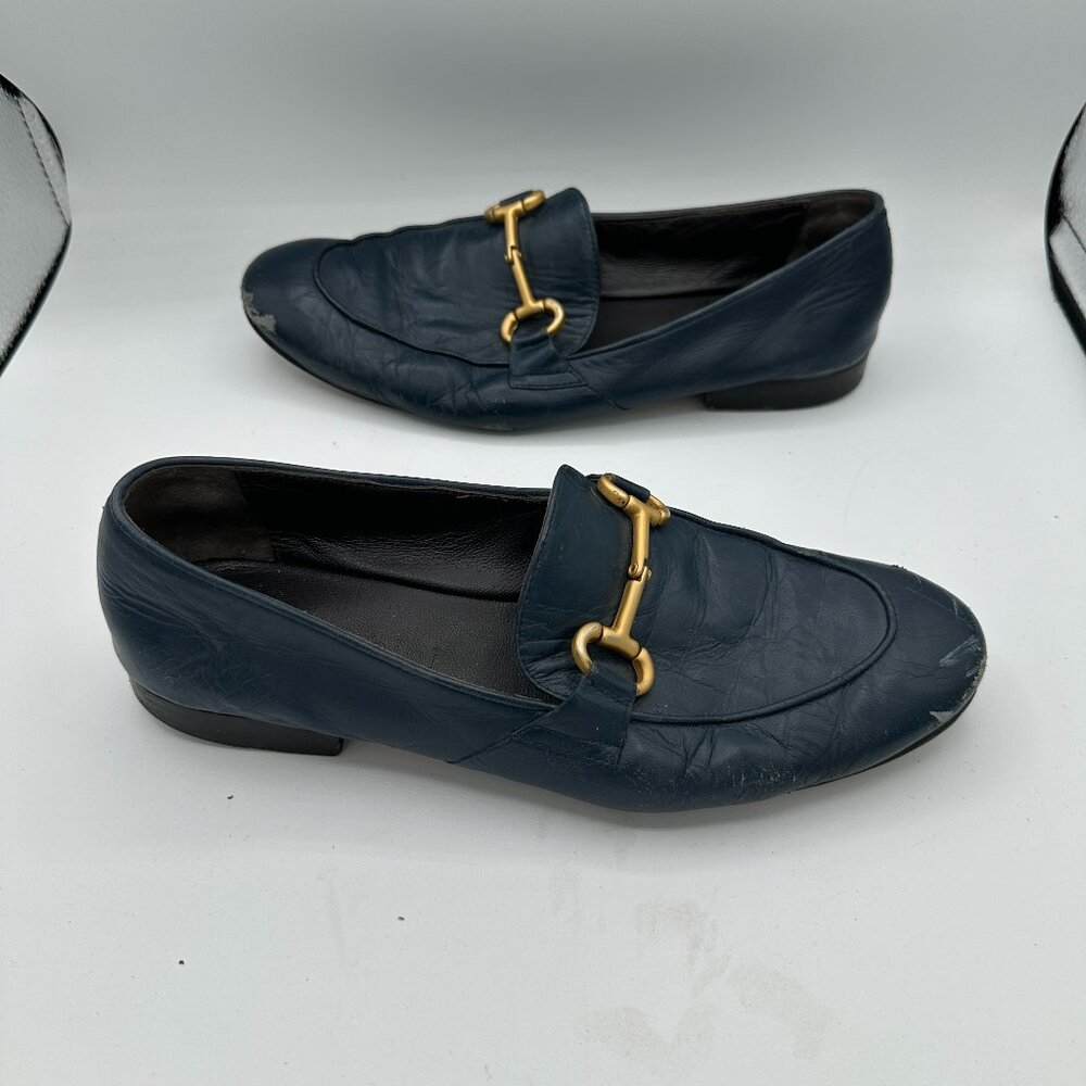 Mara Bini Dark Blue Horsebit Loafers Women's 38.5 - Made in Italy